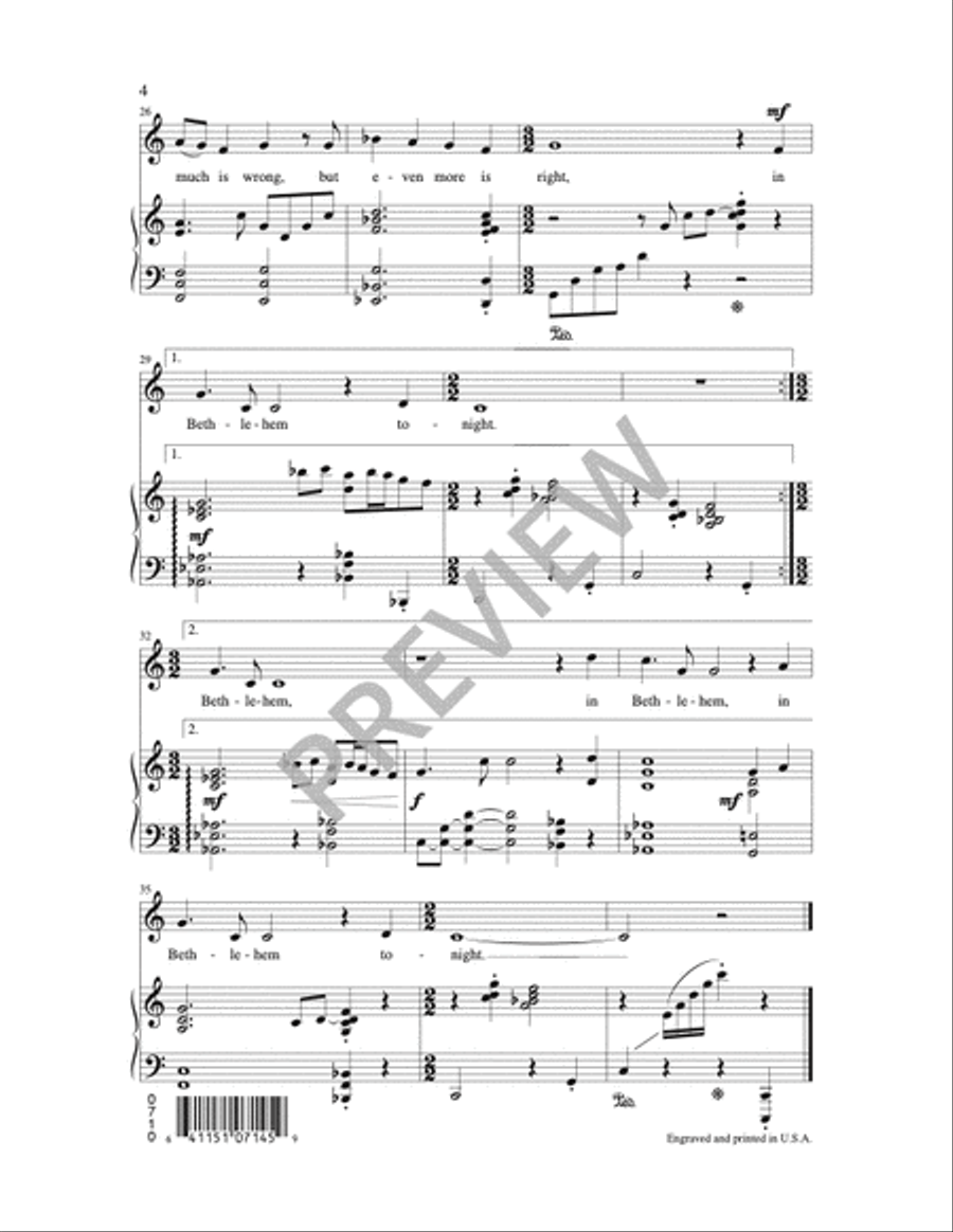 In Bethlehem Tonight Unison Choir scores gallery preview page 2