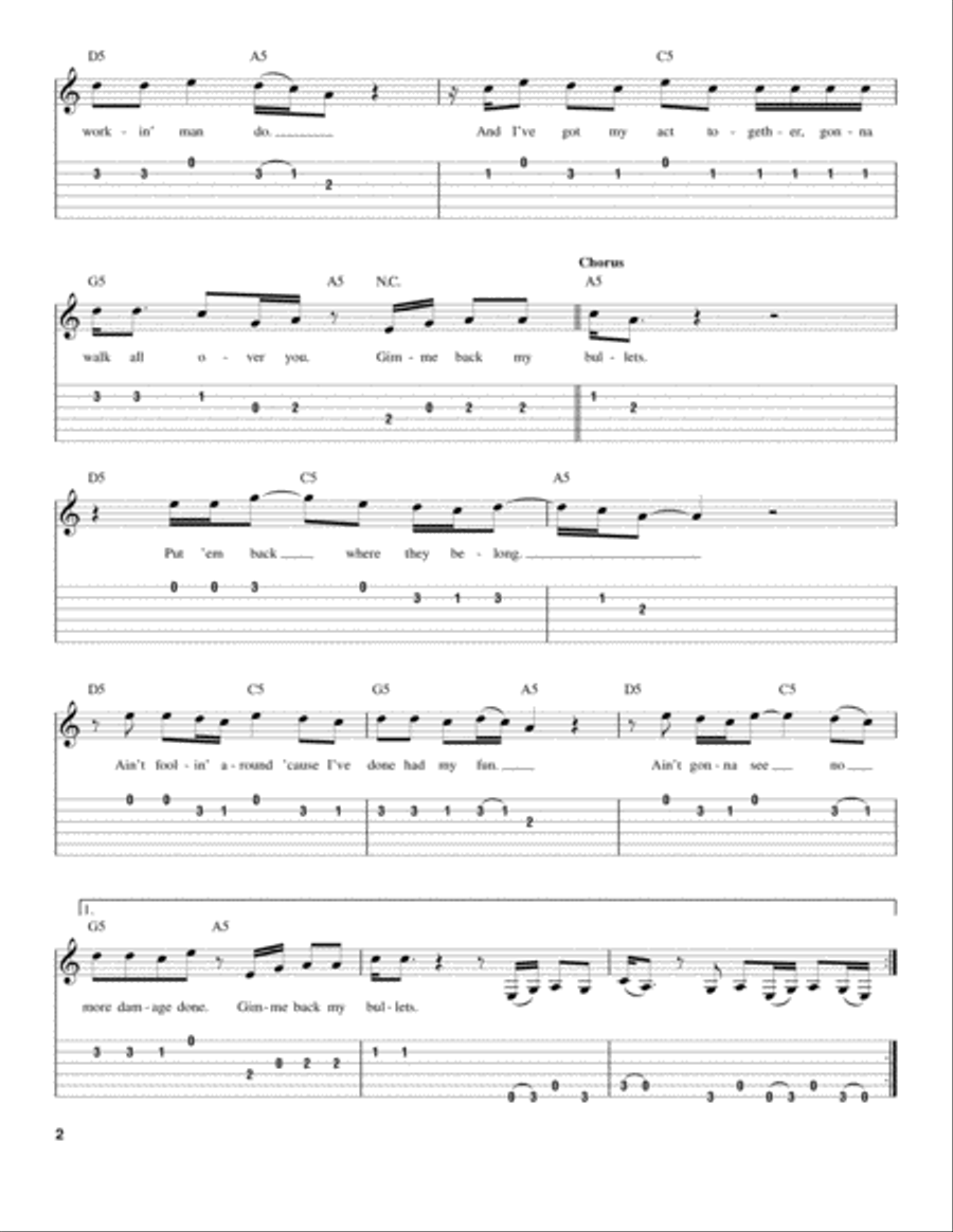 Gimme Back My Bullets Acoustic Guitar scores gallery preview page 2