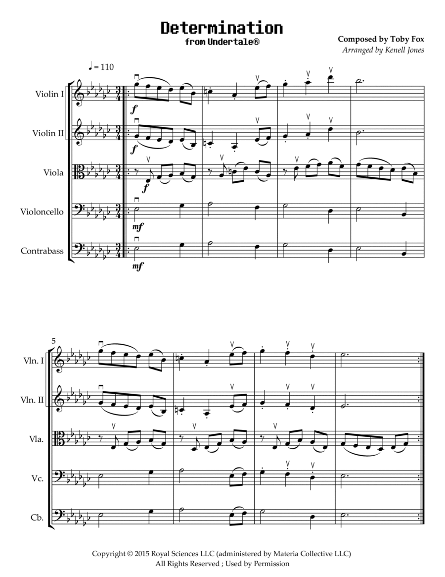 Determination Determination String Quintet scores gallery preview page 1
