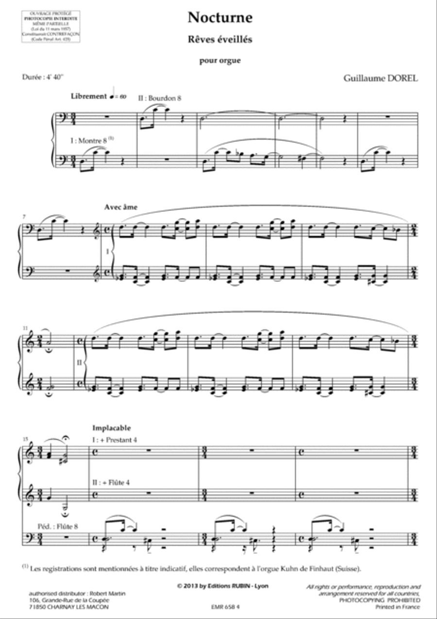 Nocturne pour orgue Nocturne pour orgue Organ scores gallery preview page 2