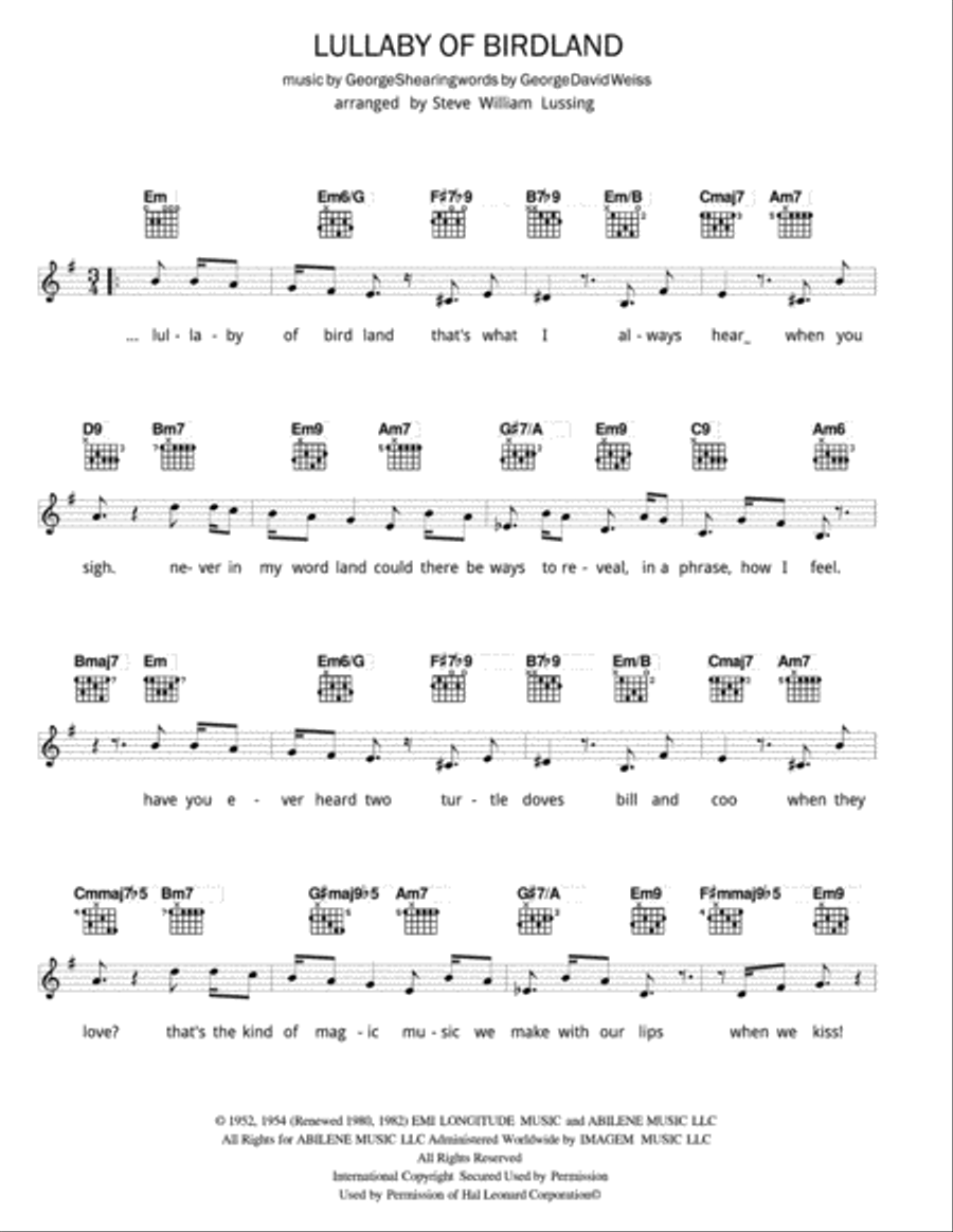 Lullaby Of Birdland Guitar scores gallery preview page 2
