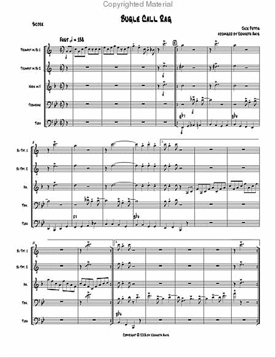 Bugle Call Rag Brass Quintet scores gallery preview page 2