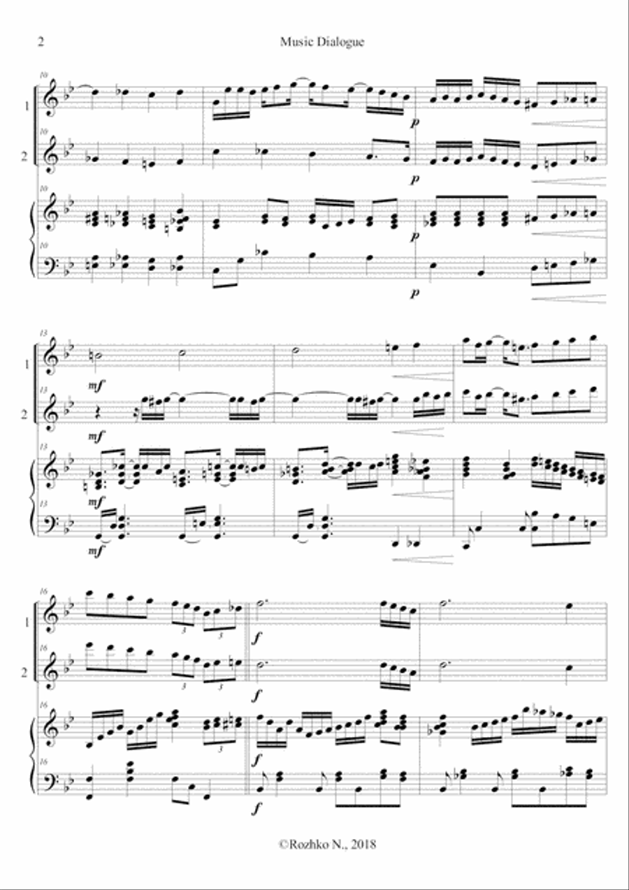 Music Dialogue (violin duet) String Duet scores gallery preview page 3