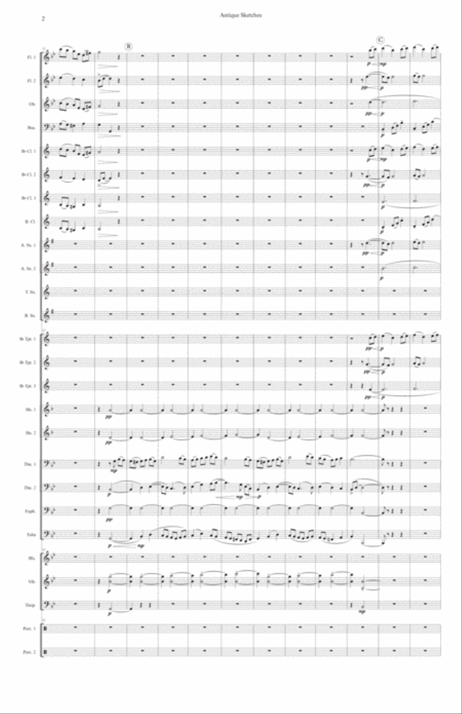 Antique Sketches Concert Band scores gallery preview page 4
