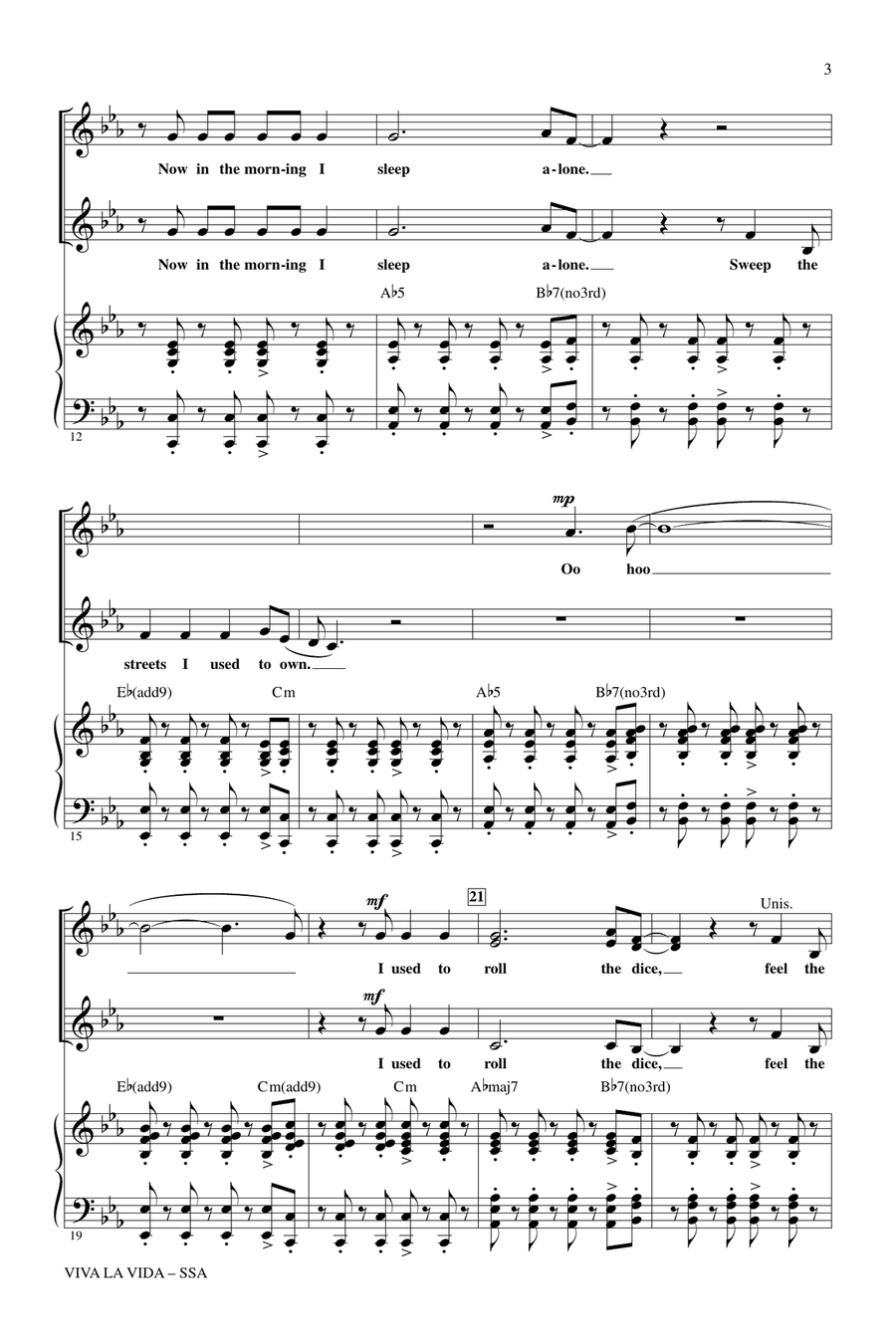Viva La Vida (arr. Mark Brymer) SSA scores gallery preview page 2
