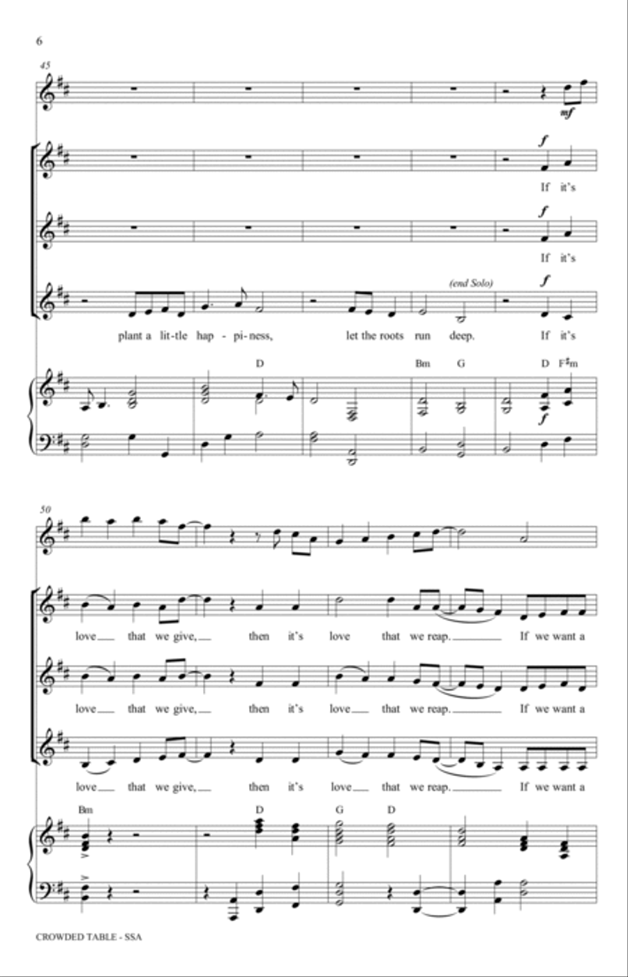 Crowded Table (arr. Andrea Ramsey) SSA scores gallery preview page 6