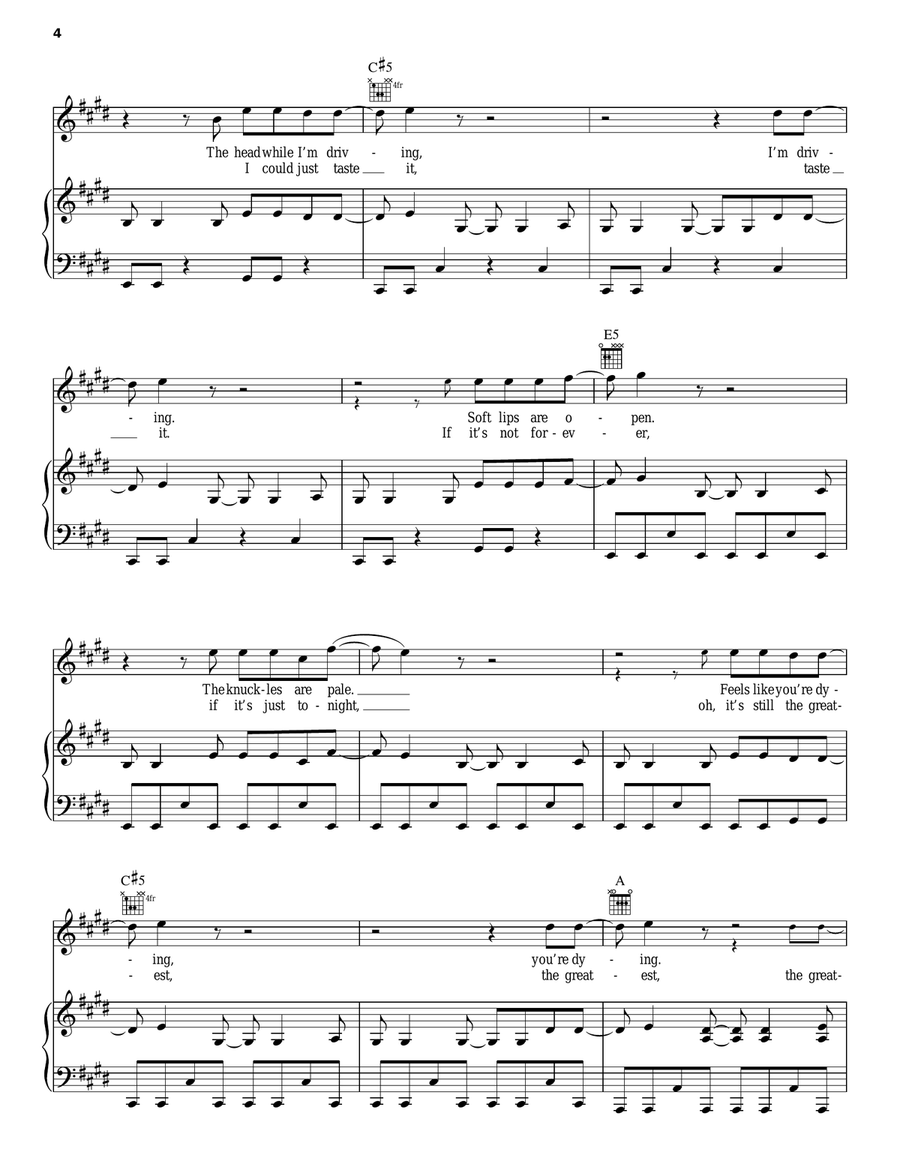 Sex On Fire Piano, Vocal, Guitar scores gallery preview page 4