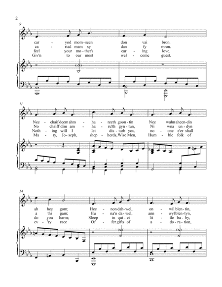 Suo gan/Welsh lullaby - original and Christmas lyrics - medium low voice by Nicholas Palmer Medium Voice - Digital Sheet Music