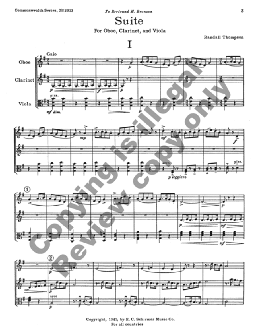 Suite for Oboe, Clarinet, and Viola Clarinet scores gallery preview page 2