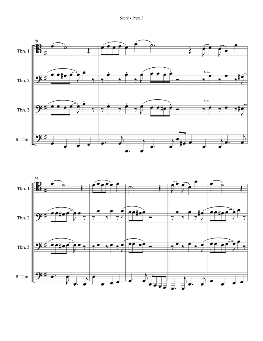 Rudolph The Red-nosed Reindeer Brass Quartet scores gallery preview page 3