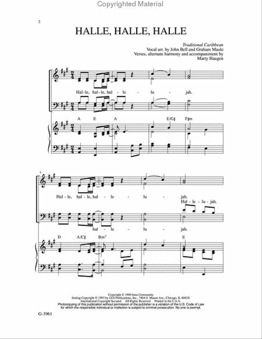 Halle, Halle, Halle 4-Part scores gallery preview page 2