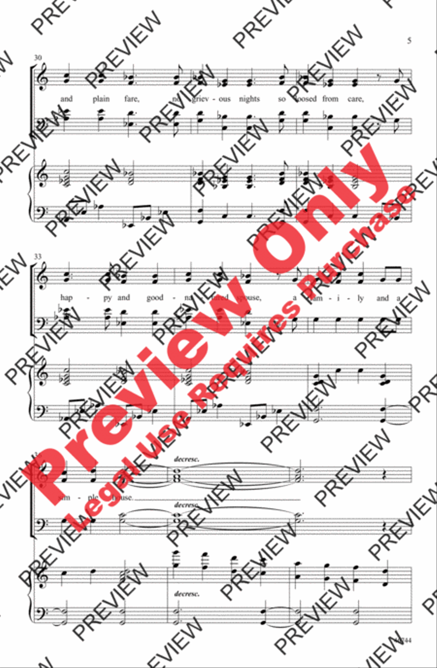 A Pleasant Life 4-Part scores gallery preview page 5