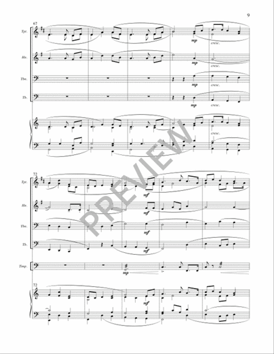 O Spirit All-Embracing - Full Score and Parts Horn scores gallery preview page 10