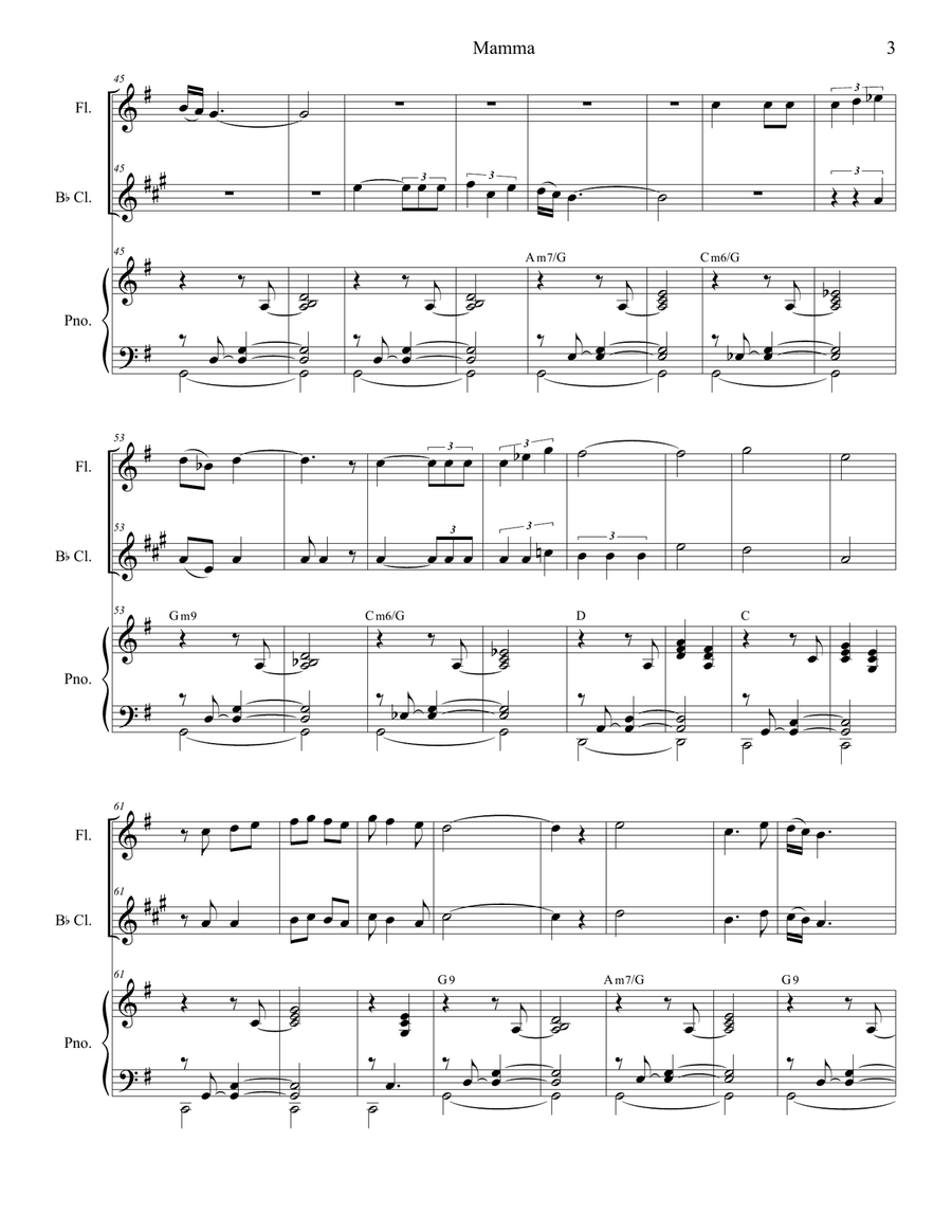 Mama (mamma) Woodwind Duet scores gallery preview page 3