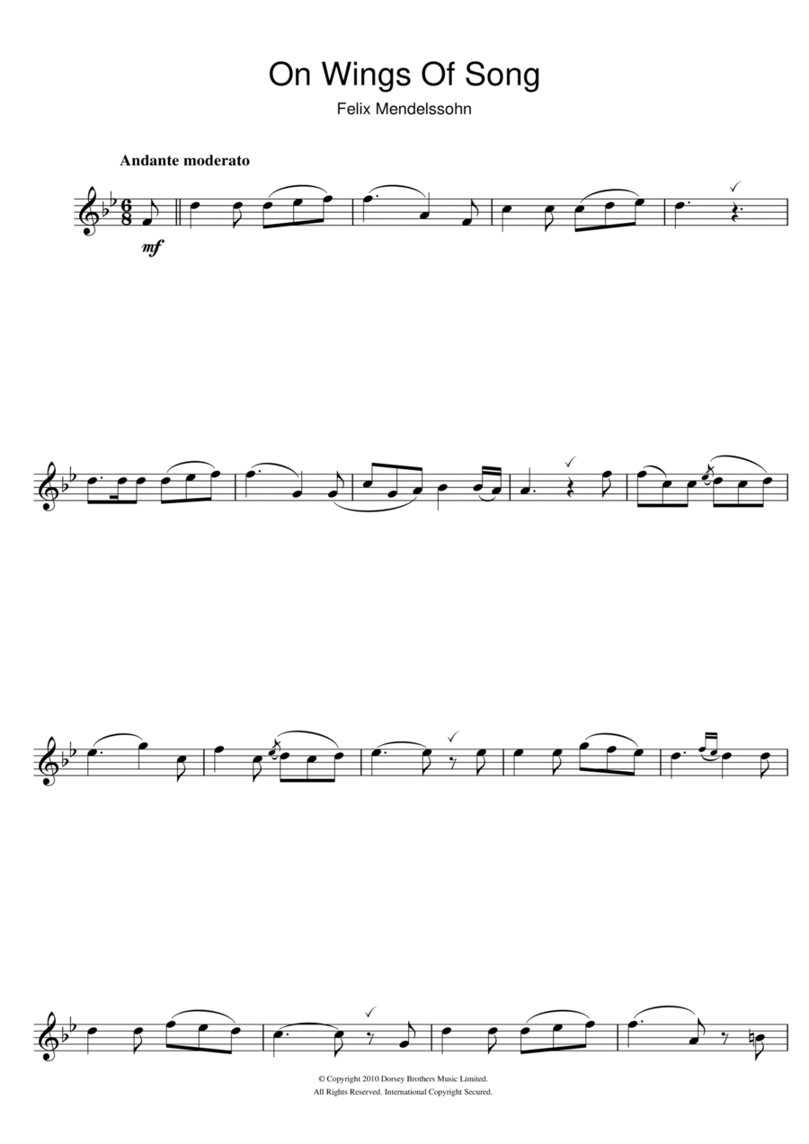 On Wings Of Song On Wings Of Song Flute Solo scores gallery preview page 1
