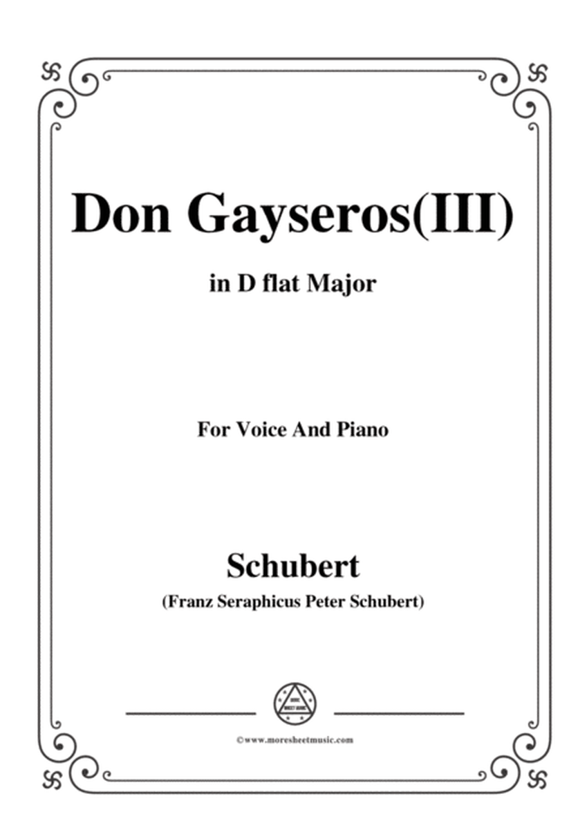 Schubert-Don Gayseros(III),in D flat Major,D.93 No.3,for Voice and Piano image number null