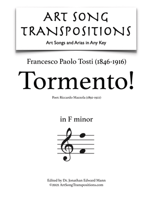 TOSTI: Tormento! (transposed to F minor)