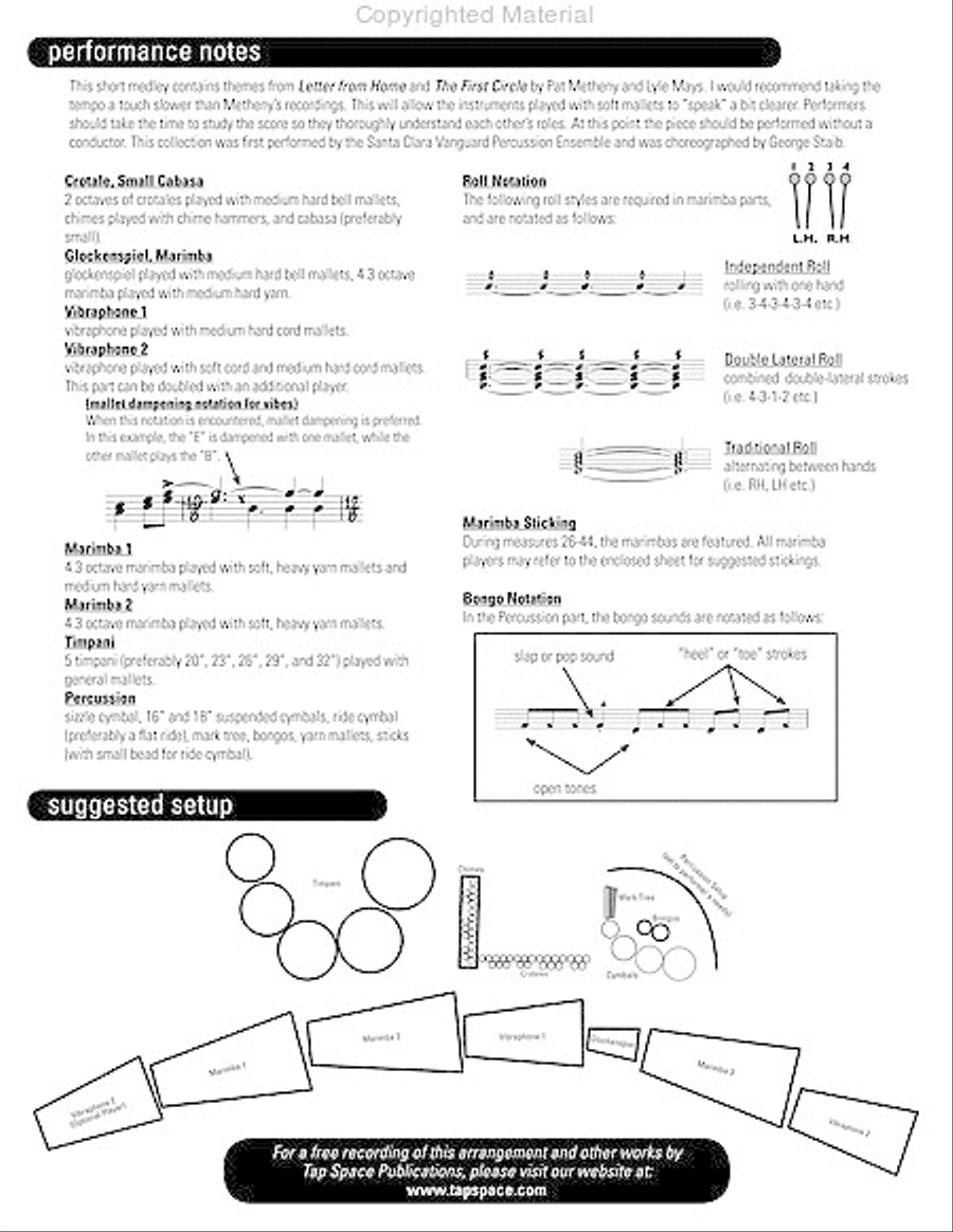Metheny Dream Percussion Ensemble scores gallery preview page 3