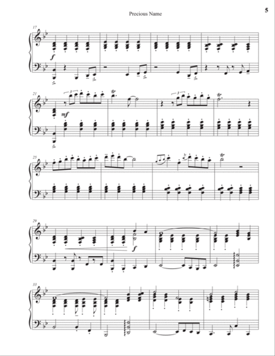 Precious Name Piano Solo scores gallery preview page 5