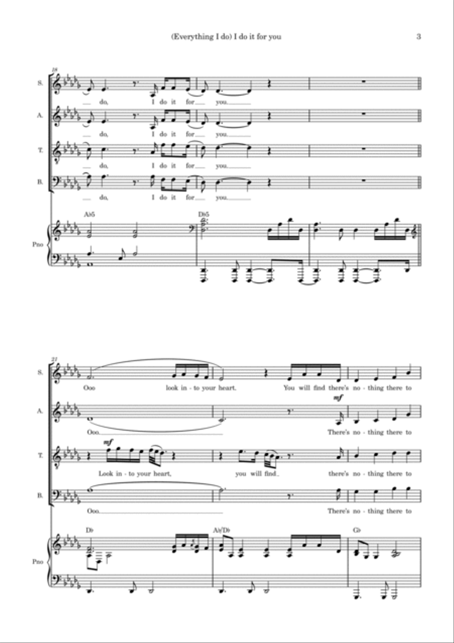 (everything I Do) I Do It For You 4-Part scores gallery preview page 3