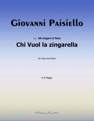 Book cover for Chi Vuol la zingarella, by Paisiello, in E Major