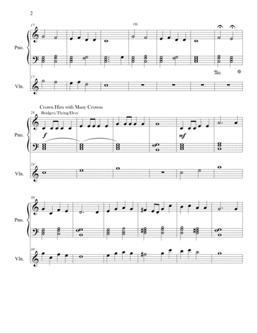 Sacred Hymn Medley (Easy Piano & Violin) image number null