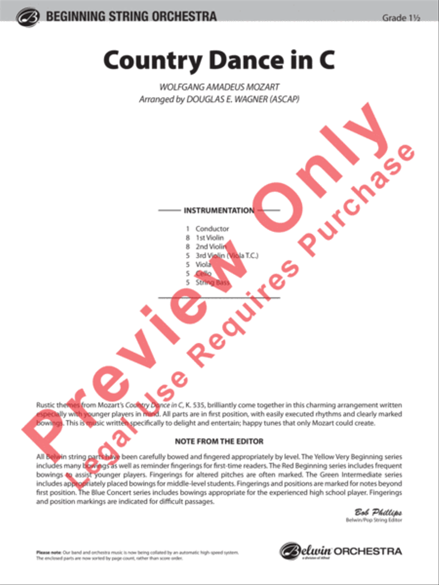 Country Dance in C Country Dance in C String Orchestra scores gallery preview page 2