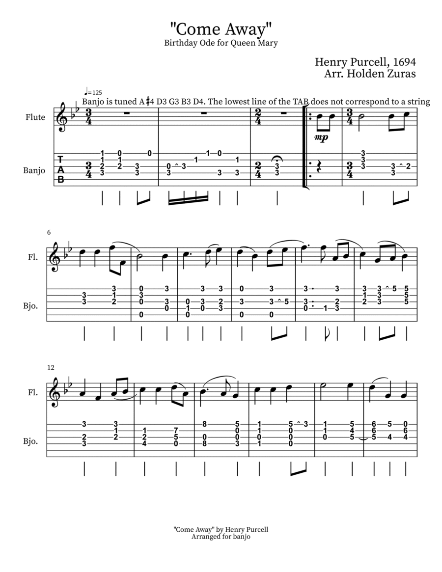 Ode for Queen Mary's Birthday Chamber Music scores gallery preview page 1