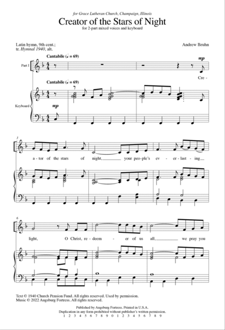 Creator of the Stars of Night 4-Part scores gallery preview page 2