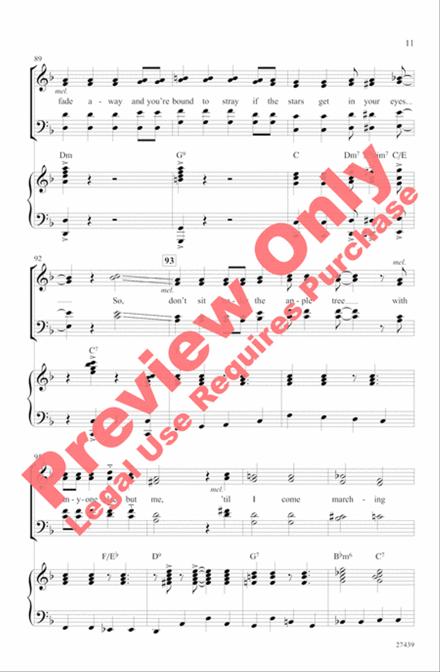 Don't Sit Under the Apple Tree 4-Part scores gallery preview page 11