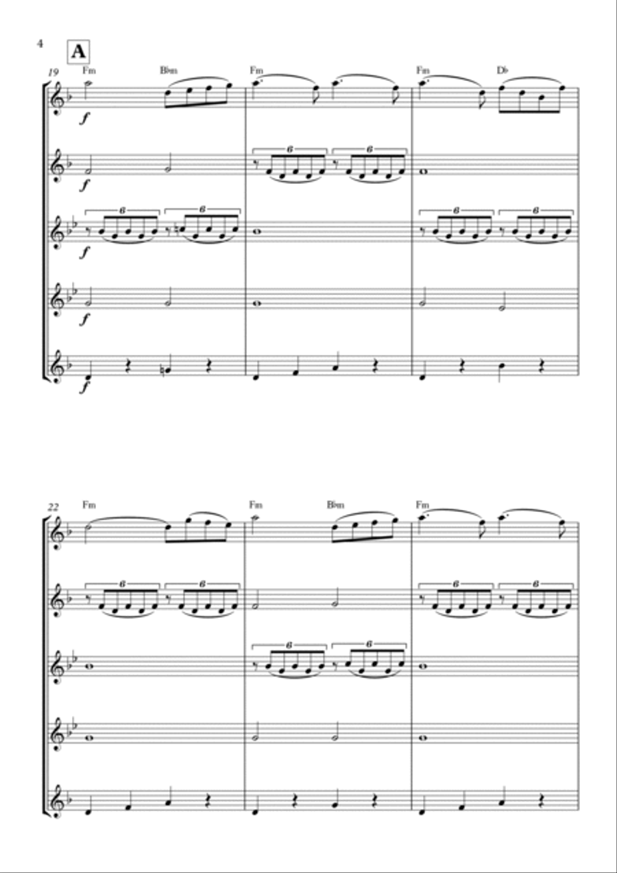 Swan Lake Saxophone Quintet scores gallery preview page 4