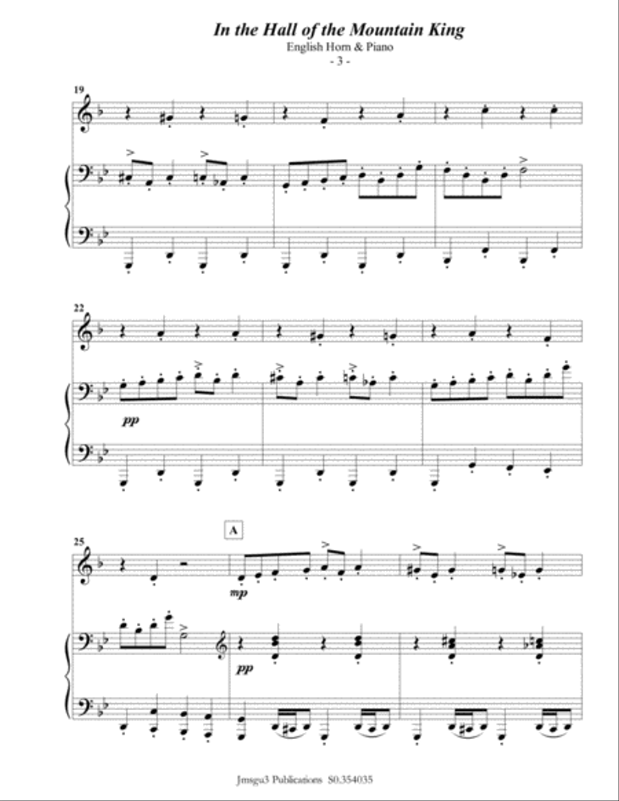 Grieg: Hall of the Mountain King from Peer Gynt Suite for English Horn & Piano English Horn scores gallery preview page 4