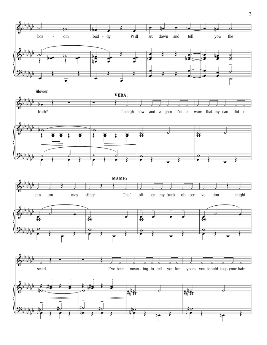 Bosom Buddies Bosom Buddies Piano, Vocal scores gallery preview page 3