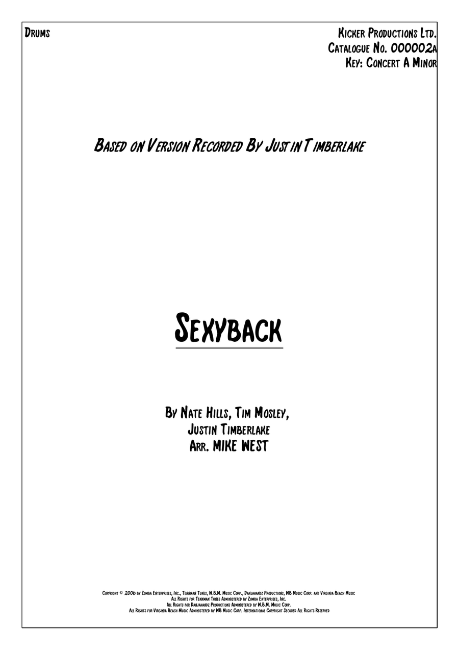 Sexyback Drum Set scores gallery preview page 1