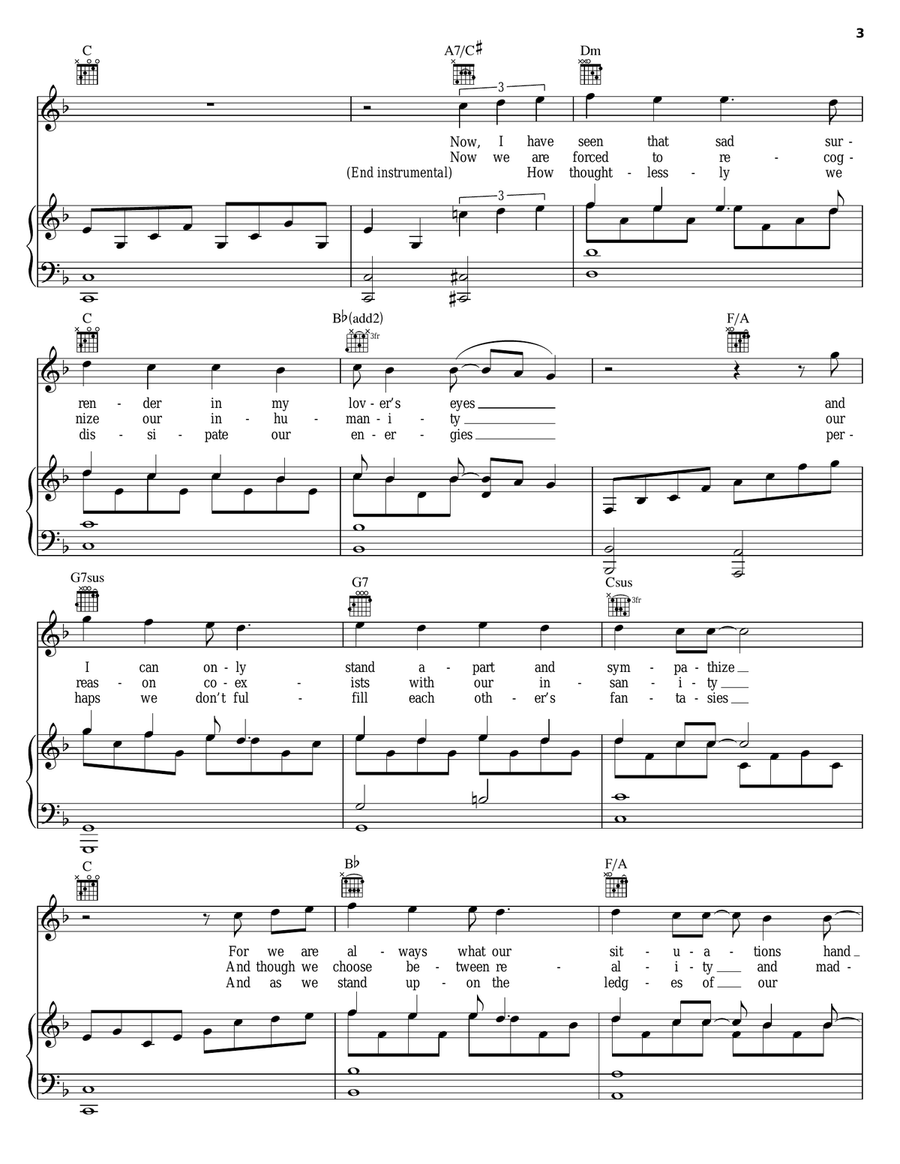 Summer, Highland Falls Piano, Vocal, Guitar scores gallery preview page 3