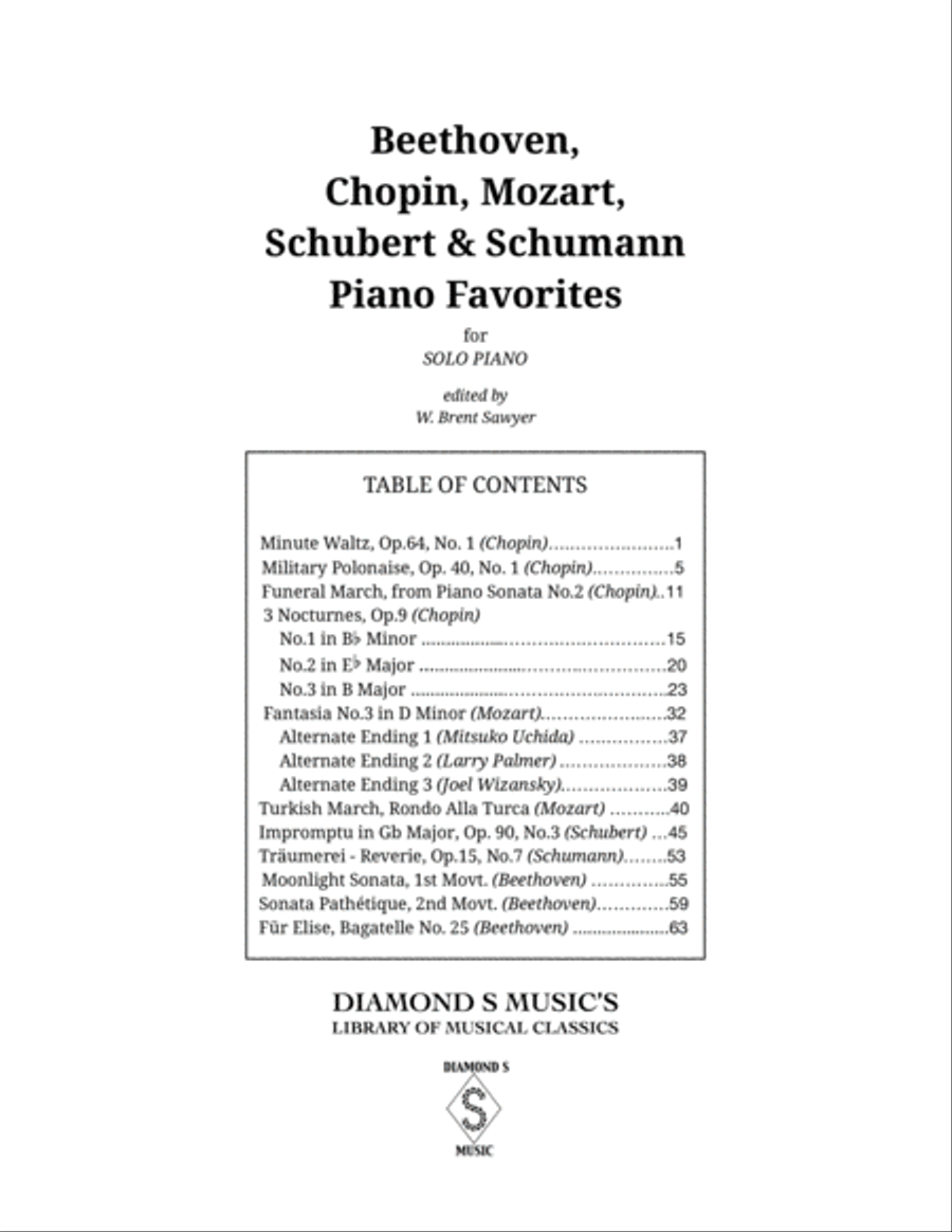 Beethoven, Chopin, Mozart, Schubert & Schumann Piano Favorites Collection - Piano Solo Piano Solo scores gallery preview page 3