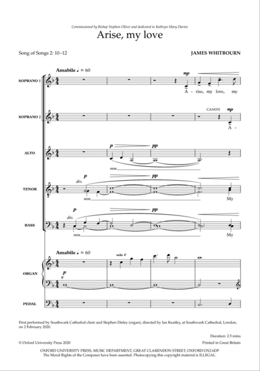 Arise, my love Divisi scores gallery preview page 2