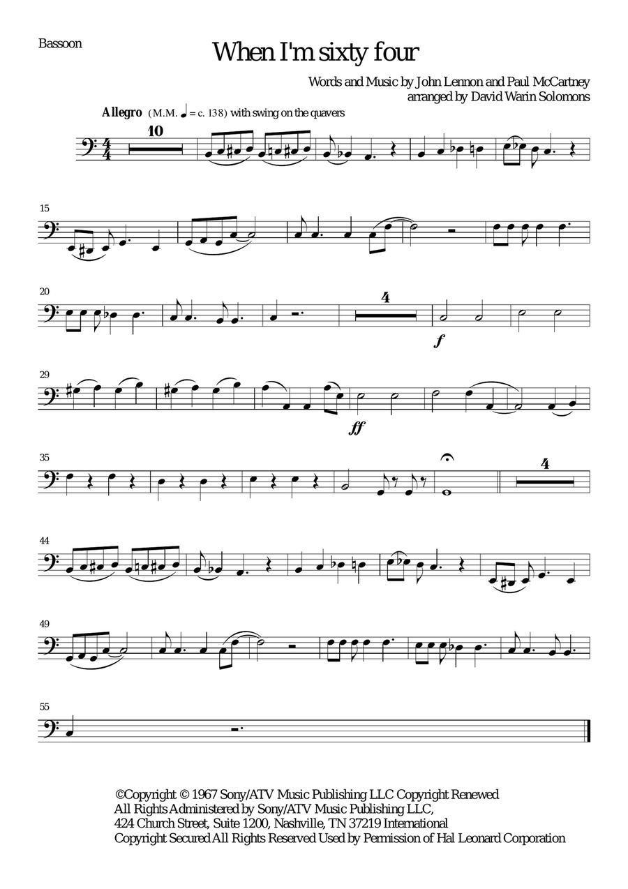 When I'm Sixty-Four Small Ensemble scores gallery preview page 5