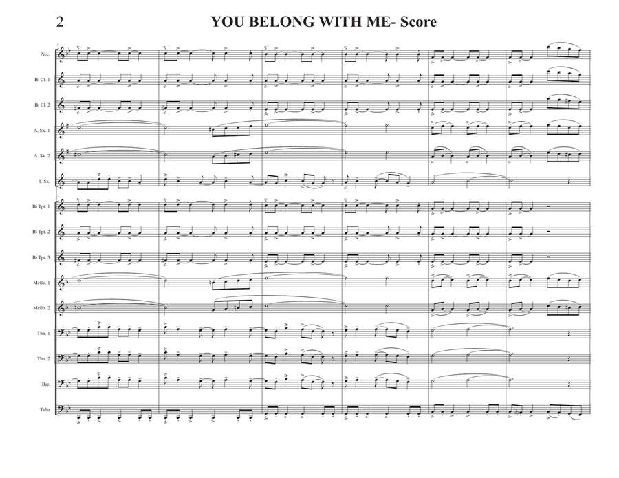 You Belong With Me Marching Band scores gallery preview page 2