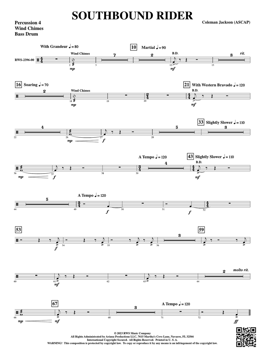 Southbound Rider: 4th Percussion