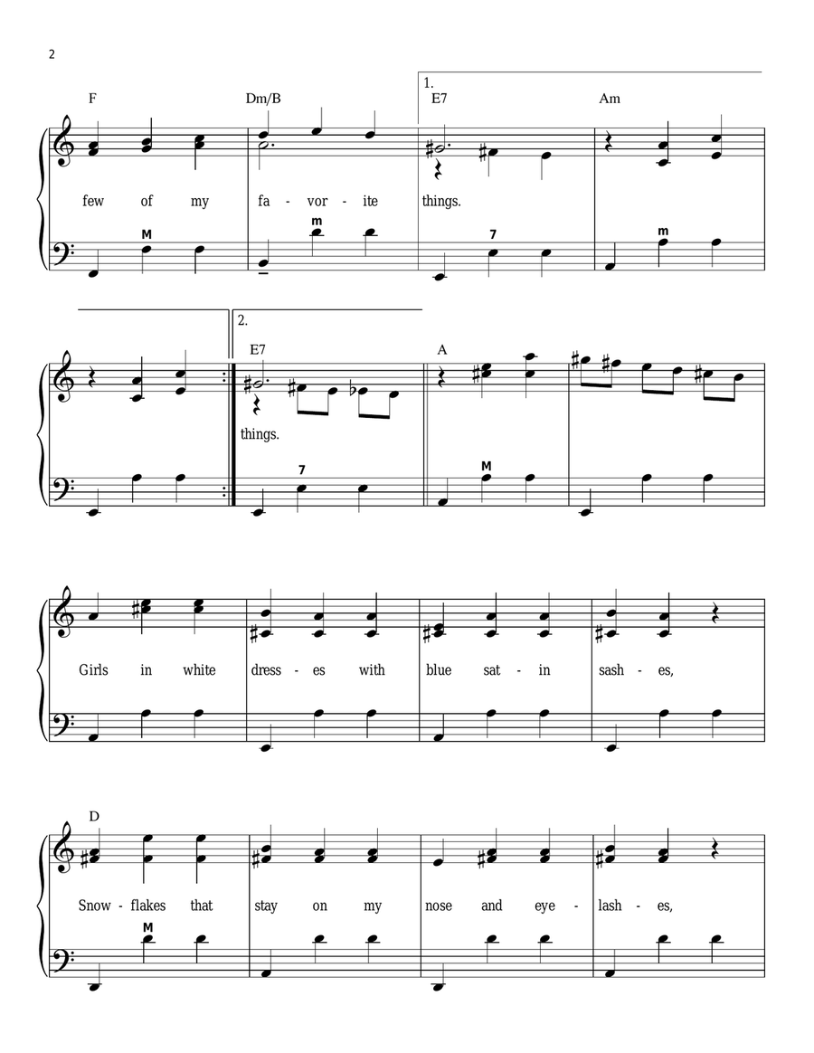 My Favorite Things Piano scores gallery preview page 2