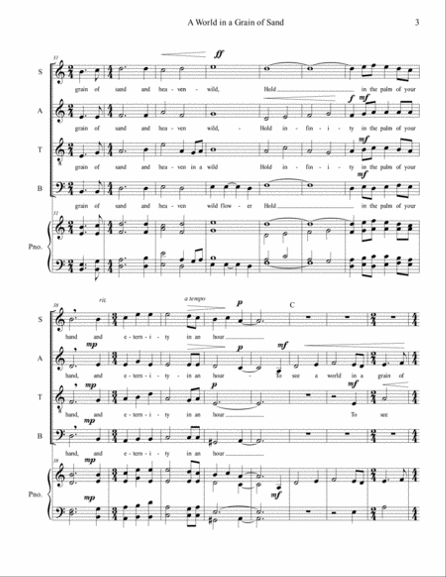 A World in a Grain of Sand 4-Part scores gallery preview page 3