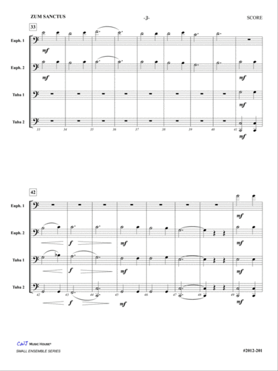 Zum Sanctus from Deutsche Masse Brass Ensemble scores gallery preview page 5