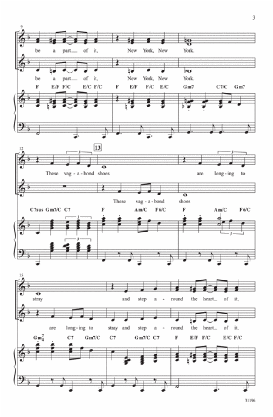Theme from New York, New York Women's Choir scores gallery preview page 3