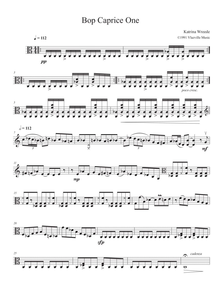 Bop Caprice One Viola Solo scores gallery preview page 1
