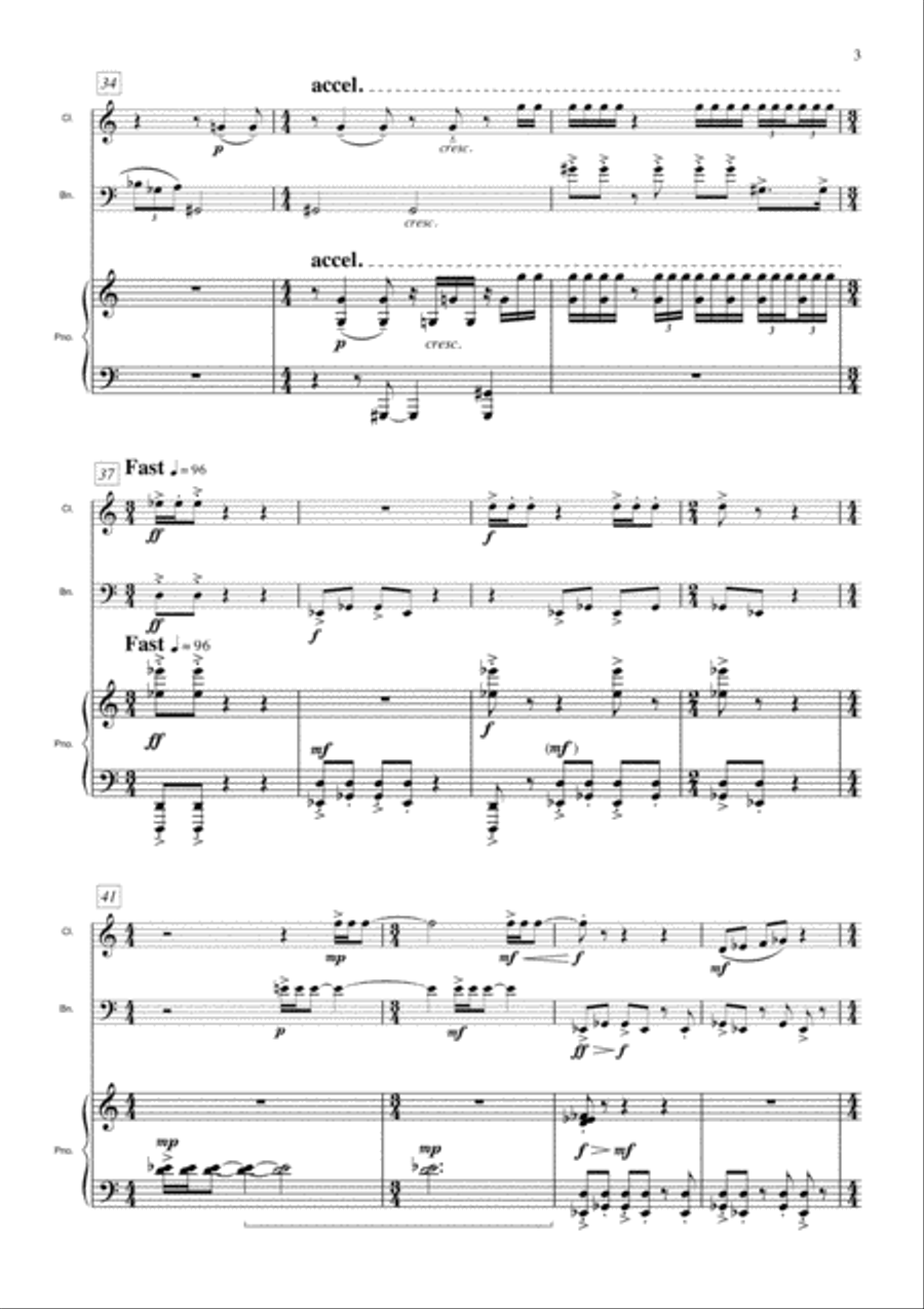 [Van de Vate] Trio for Clarinet, Bassoon, and Piano Woodwind Duet scores gallery preview page 5
