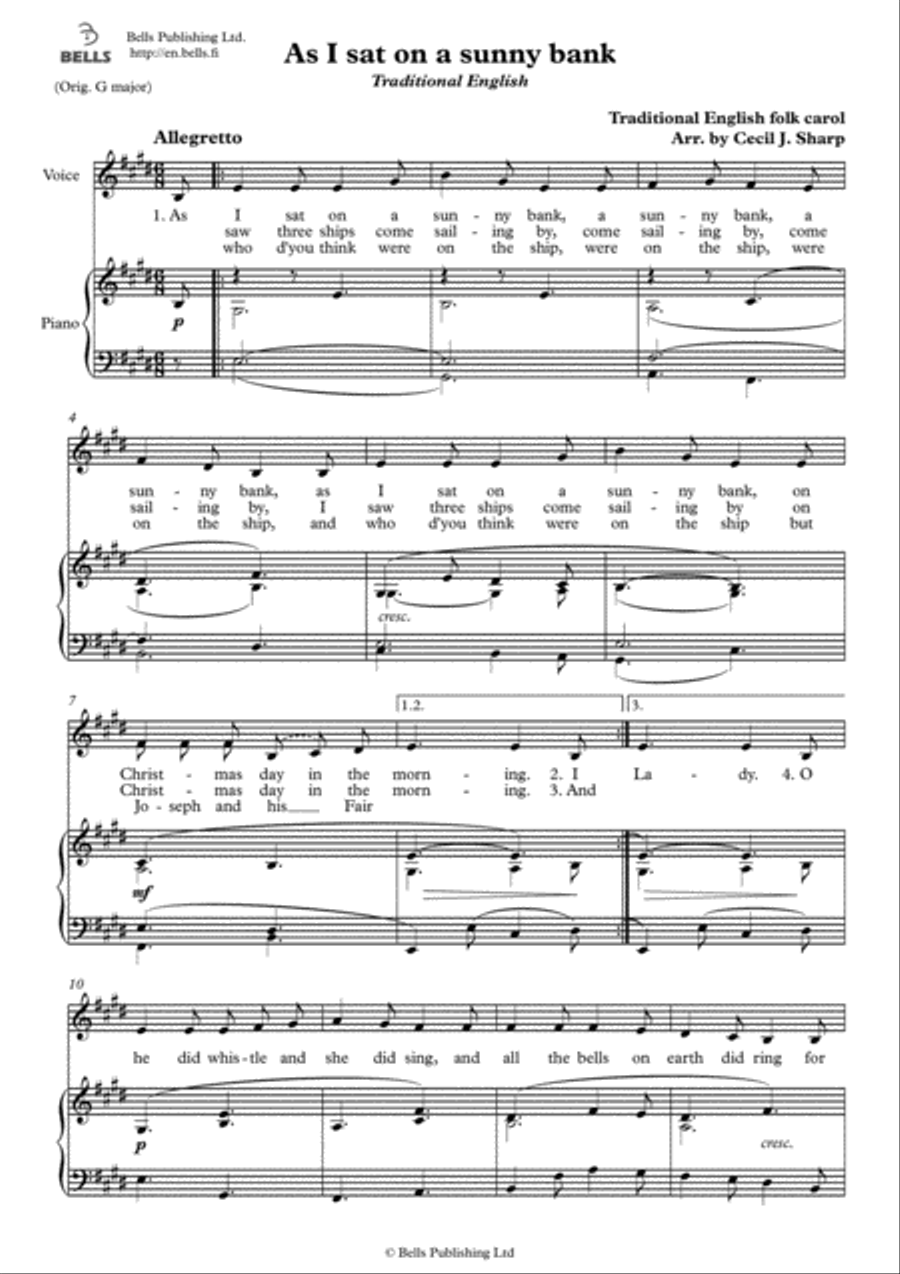 As I sat on a sunny bank (E Major) SAT scores gallery preview page 1