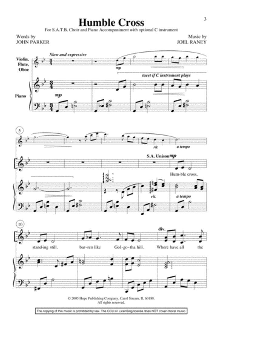 Humble Cross 4-Part scores gallery preview page 2