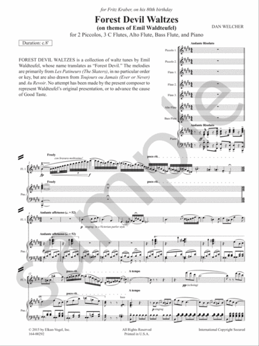 Forest Devil Waltzes Forest Devil Waltzes Chamber Music scores gallery preview page 3