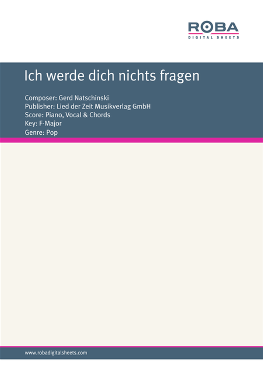 Ich werde dich nichts fragen Voice scores gallery preview page 1